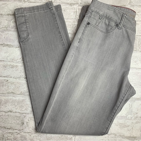 Talbots Signature Ankle Jeans Grey Slim Straight Button Legs EUC 8 - Picture 1 of 8